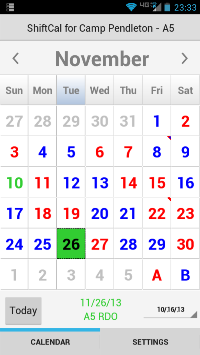ShiftCal on Android